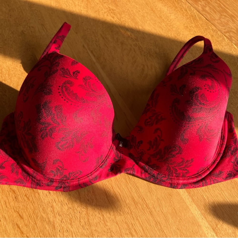 Soma 34D Full Coverage Bra | Red & Black Floral